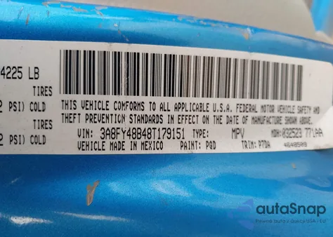 2008 Chrysler Pt Cruiser Lx from USA, damaged, VIN 3A8FY48B48T179151